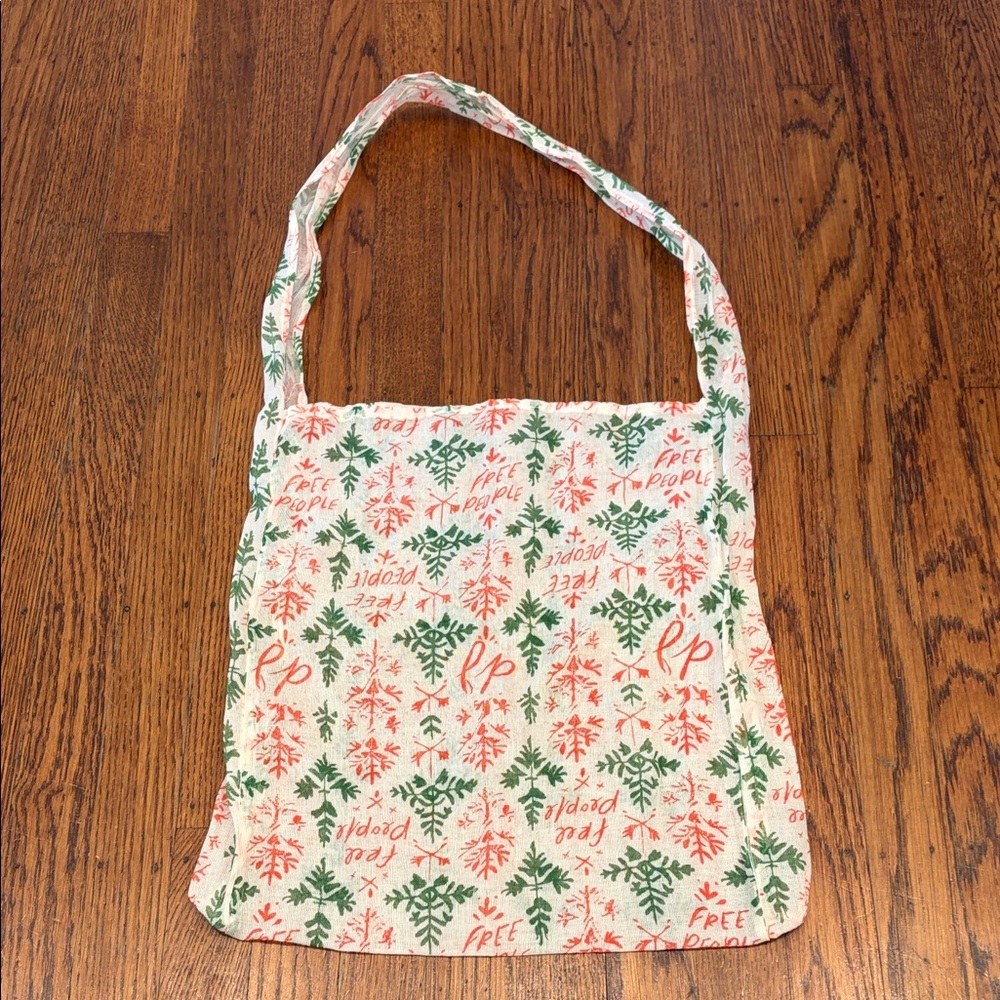 Free People Holiday Gauze Tote Bag — Cream, Red &‎ Green